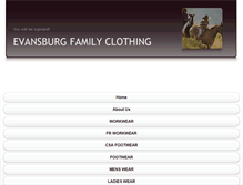 Tablet Screenshot of evansburgfamilyclothing.com